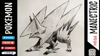 How to Draw Mega Manectric | Pokemon Art & Pencil drawing Tutorial