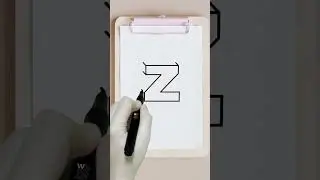 как нарисовать 3D строчную букву z