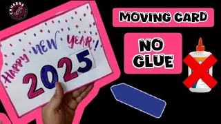 Easy & Beautiful white paper 2025 Moving Card making | DIY Handmade Happy New Year2025 greeting Card