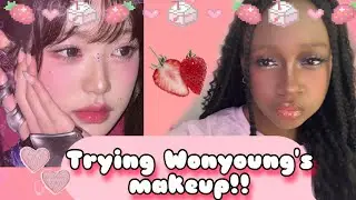 wonyoung inspired makeup on dark skin!! | makeup tutorial 🍓