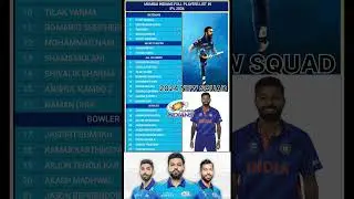 Mi team new squad 2024 ipl / Mi new team list 2024 / ipl 2024