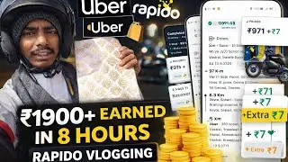 1900+ earning 🤑💵 single day 8 hours bike ride krke rapido earning 🤑💵🤑💵