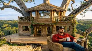 Building a House in the Forest (ASMR) &ndash; This Man Built a Crazy Treehouse (Full Process)