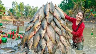 Catching a Big School of Fish and Fresh Shrimp with My Kids | Selling at the Market and Farm Care