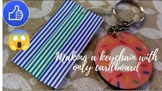 Making keychain with only cardboard 😱/beatiful keychain with cardboard/Rithaksha arts 👍