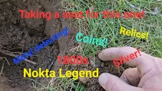 Taking a seat Metal detecting silver 1800s coin with Nokta Legend