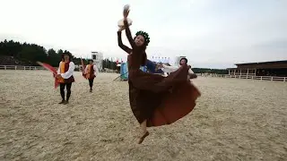Medieval dance and flags program. O Fortuna
