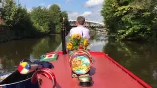 Narrowboat Duke heads to Barons Quay, Northwich on the River Weaver