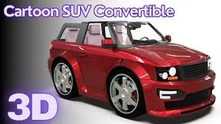 🚗Low Poly Cartoon SUV Convertible Without Roof | BLENDER ✨