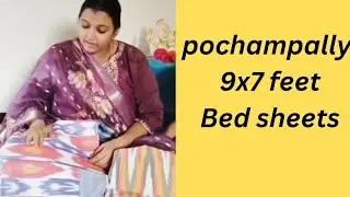 Pochampally 100% cotton 9&times;7 feet bed sheets with 2 pillow covers 