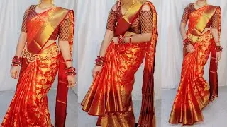 USING HAIR COMB FOR MAKING A PERFECT SAREE PLEATS|BEGINNER'S SILK SAREE DRAPING TRICK|HINDI