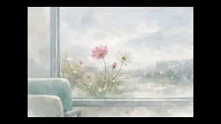 寒空に揺れるコスモス