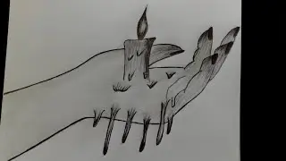 How to Draw a Melting Candle in a Hand &mdash; Step by Step for Beginners