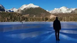 &Scaron;trbsk&eacute; Pleso. Eslovaquia. Slovakia. Frozen lake. 
