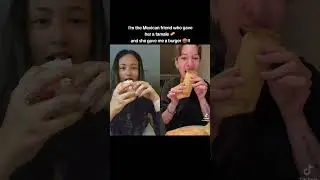 FIRST time eating a burger🍔‼️#firstime #tastetest #funny #friend #tamale #burger #blowup #mexican