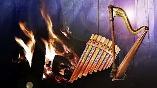 Musique relaxante, harpe, fl&ucirc;te de pan & feu de camp magique, nature, for&ecirc;t, relaxation/zen, veill&eacute;e