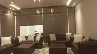 Motorized roller blinds with sun screen fabric for natural light  with privacy . Call@ 98-1048-568.