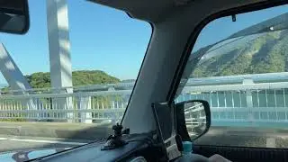 天草の旧一号橋を渡る