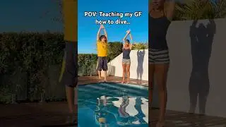Teaching my GF how to dive 🤣😭