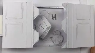 Star Wars Pop-up scene with double sliding doors