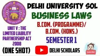 DU SOL Business Laws Unit 5 one shot