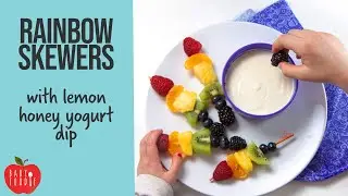 Rainbow Fruit Skewers with Lemon Honey Yogurt Dip + Toddler Favorite!