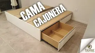 Cama cajonera 4 cajones para colchon 2x2 time lapse/4 drawer bed for mattress 2x2 time lapse.