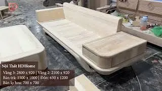 Review Mộc Sofa Gỗ Sồi Mới Đẹp Nhất 2022 | Sofa Gỗ Cao Cấp HD261 ~ 52 Triệu