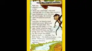 Nick the helpful monkey,ukg,line by line Bengali translation..