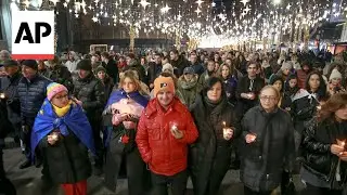 Thousands gather in Tbilisi to celebrate Orthodox Christmas, as protests continue in Georgia