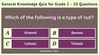 General Knowledge Quiz for Grade 2 | 20 Fun and Simple Questions for Kids | Learn & Play GK Quiz