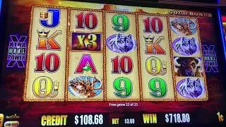 4 COINS!!! BIG WIN MAX BET TONS of SPINS on BUFFALO GOLD slot machine!!🏆