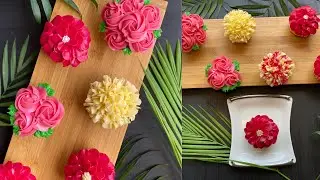 How to make buttercream flowers on cupcake -tutorial part 1|Russian Buttercream