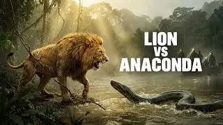 Giant Anaconda Attacks Lion &mdash; Brave Rescue Team Saves Him in Time
