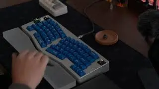 Bear65 Ergo Keyboard typing sound/JWK(Durock) Cobalt switches PC plate