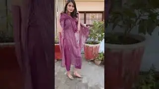 Beautiful pair of pave pink high slit kurta paired up with straight fit pants and dupatta
