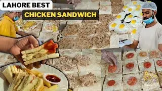 Rizwan Burger Famous Chicken Sandwich | Chicken Sandwich Making | Street Food Lahore Pakistan