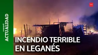 Un incendio sin heridos calcina 13 infraviviendas en Legan&eacute;s