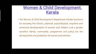 Women and Child Development Department #for kerala psc icds supervisor/cdpo exam