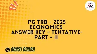 PG TRB   2025 Economics Answer Key Part   2, #PGTRBeconomics, #PGTRB, #pgtrbeconomicsanswerkey