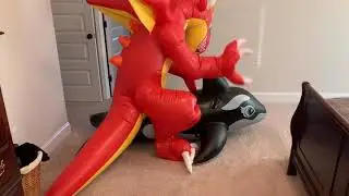 Inflatable double-layered vinyl dragon suit