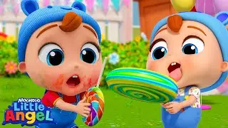 Sticky n' Sweet Treat: Lollipop Song | Little Angel Nursery Rhymes | Bingo and Baby John