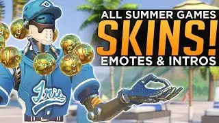 Overwatch: ALL Summer Games 2018 SKINS, Voice Lines & Highlight Intros!