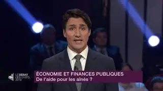 Justin Trudeau answers a question about financial help for seniors