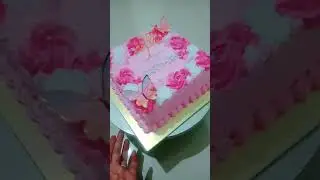 *Simple Square cake design....*#cakedesign #1kgcake #gulkandflavour