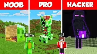 Mob Statue Build Battle Challenge - JJ vs Mikey - Noob vs Pro - Minecraft Maizen