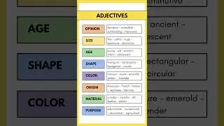 Adjectives in English &ndash; Types and Examples  #english #spokenenglish #adjective  #vocabulary