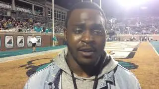 Ex-CCU star De'Angelo Henderson visits team during home game on Saturday