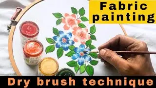 Fabric painting using Dry brush technique.. for beginners ..Easy step-by-step tutorial (தமிழில்)
