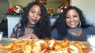 Spicy Garlic & Ginger Lobster Tail and Shrimp Mukbang | Cookbang
